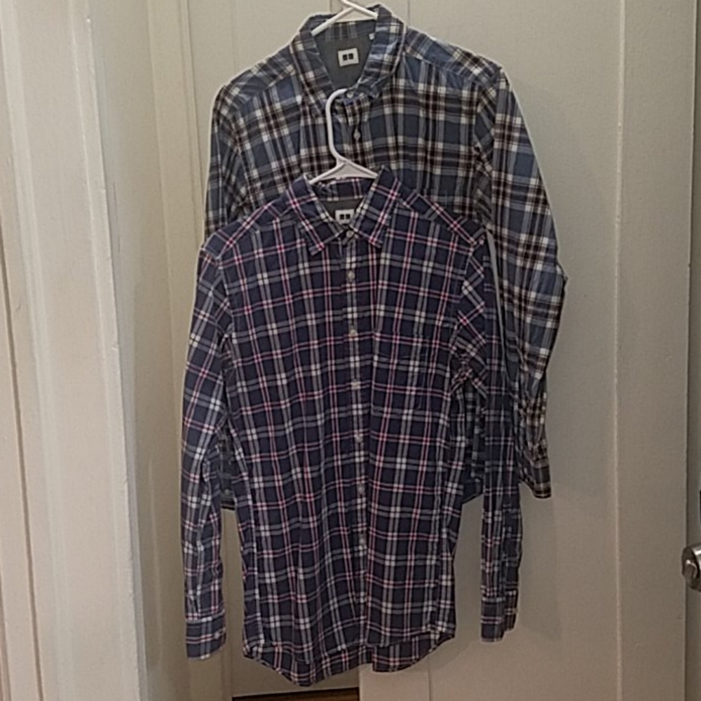 Set of two Uniqlo plaid shirts